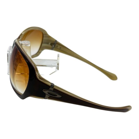 Vintage Oakley Sunglasses "Script" Cappuccino Brown to Clear Gradient Oversized - Picture 3 of 5